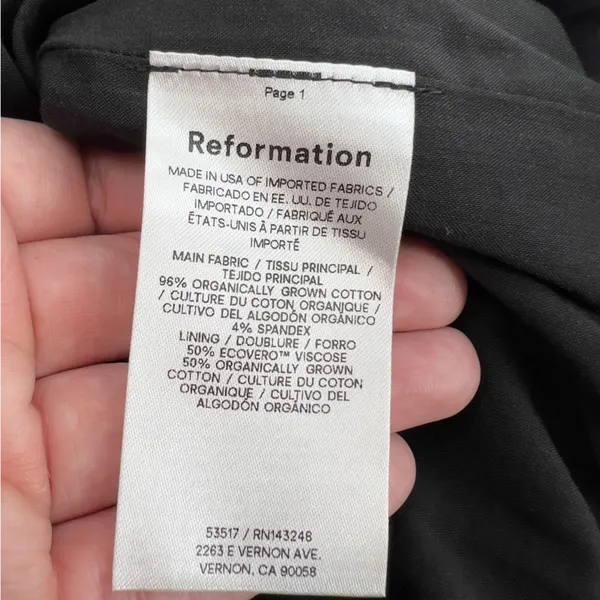 Reformation‎ Babette Dress in Black sz 4 lbd - Image 7