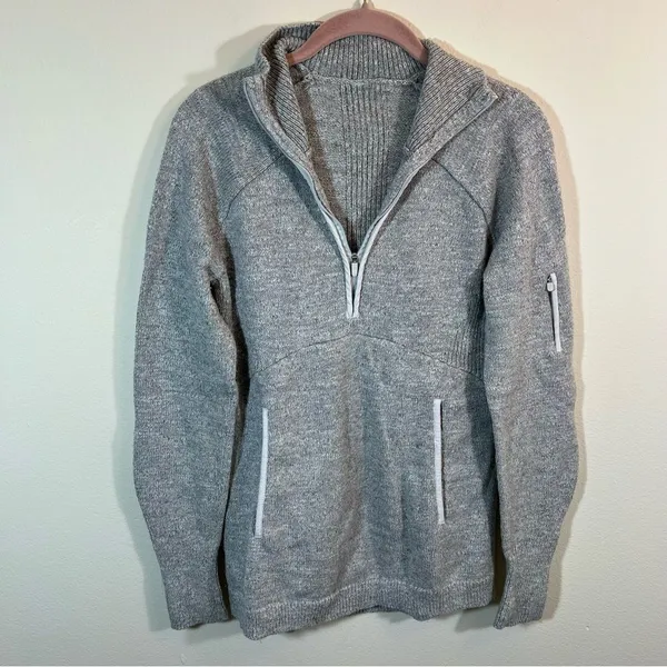 Lululemon Summit Stride Sweater Heathered Core Ultra‎ Light Grey Women’s Medium - Image 3