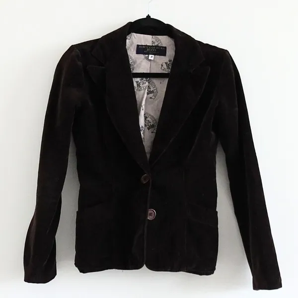 Vintage Y2K Juicy Couture Dark Brown Velour Blazer Jacket (Sample Piece) Size P - Image 2