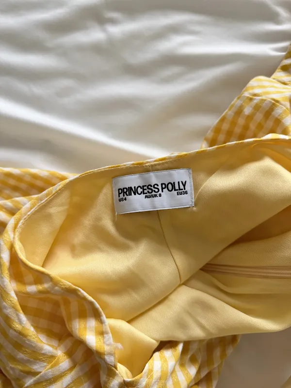 Princess Polly Yellow Gingham Dress  - Image 7