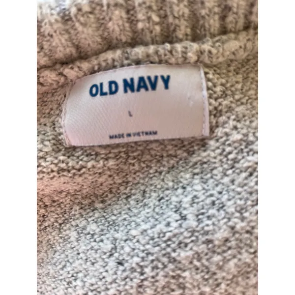 Old Navy Gray 1/4 Zip Cowl Neck Sweater Women's Size Large - Image 5
