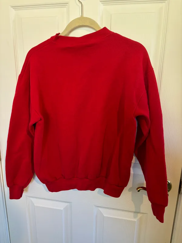 Disney VINTAGE | Winnie the Pooh Embroidered Vintage 90s Red Sweatshirt Medium - Image 6