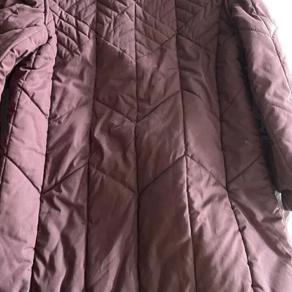 Saxton Hall Women’s Purple Quilted Warm Midi Jacket Puffy Coat Size M - Image 12
