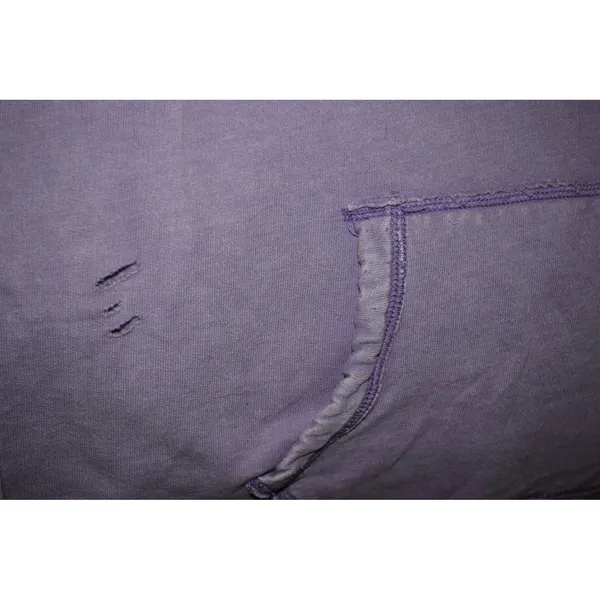 Hollister Short Sleeve Hoodie Womens XL Purple Good Distressed Raw Hem Y2K - Image 4