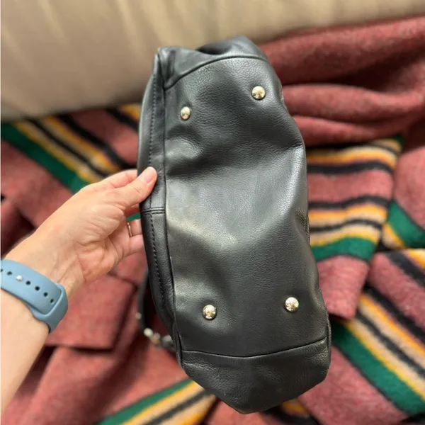 Cole Haan Black Leather zip top Hobo Bag shoulder bag - Image 10