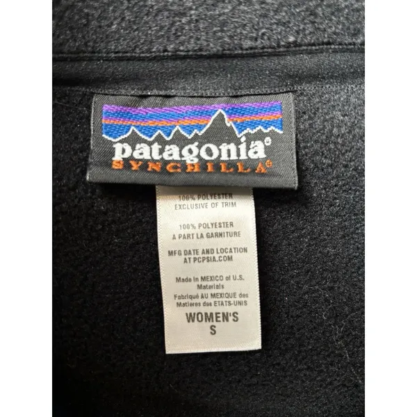 Patagonia Women’s Synchilla Outdoors Vest Size Small / 36x21 Black Fleece - Image 3