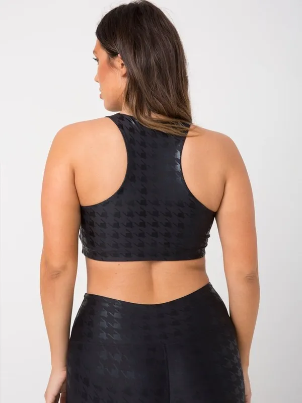 YEAR OF OURS Double Jump Disco Bra Houndstooth Print — Small - Image 2