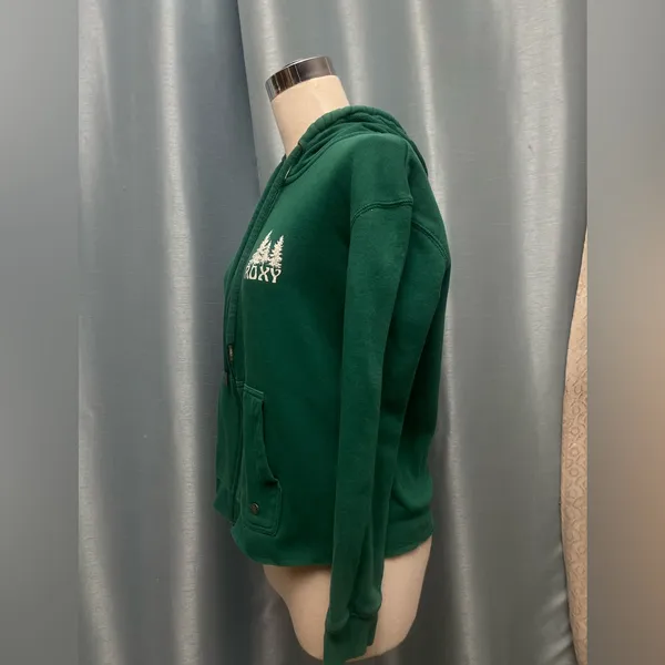 Roxy Forest Green Hoodie with Logo - Image 2