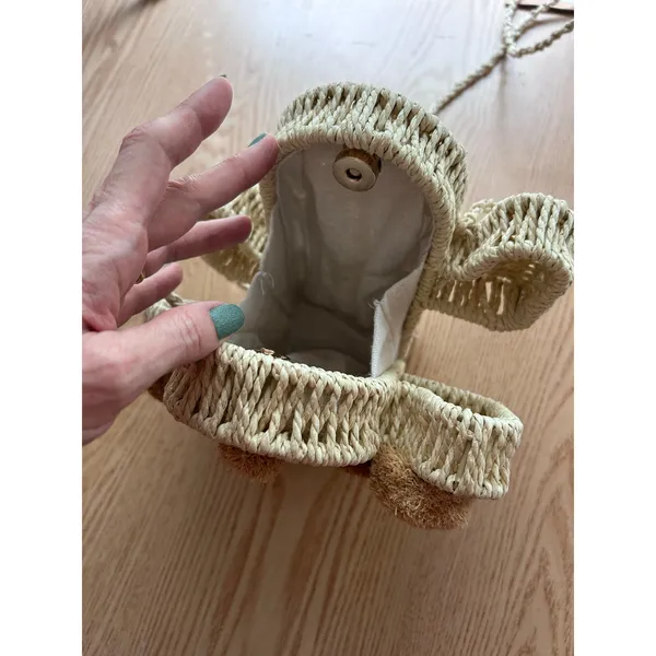 New Women’s Savanna Straw Cactus 🌵Handbag👜Purse Snap Closure Natural 7.5”x7.5” - Image 10