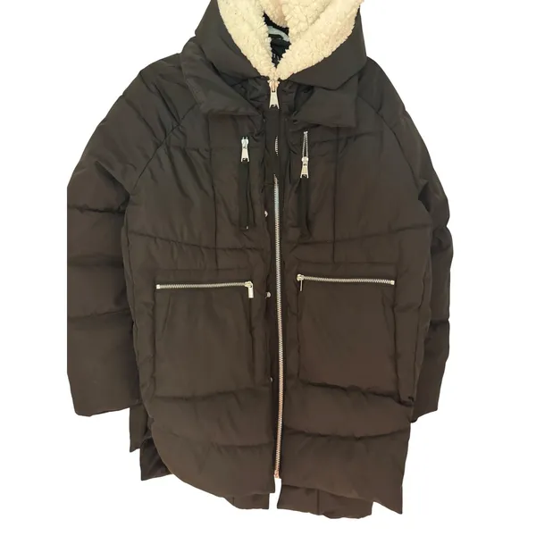 Bagatelle Black Puffer Coat Faux Fur Trim Hooded Winter‎ Warm Longline Medium - Image 8