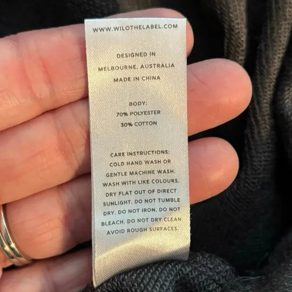 WILO The Label Size L Bella 1/2 Zip Sweatshirt Charcoal Grey Gray Minimalist - Image 5