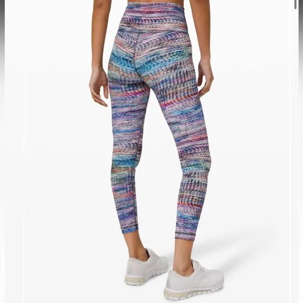 Lululemon Wunder Train High-Rise Tight 25" Digital Oasis White Multi Size 6 - Image 4