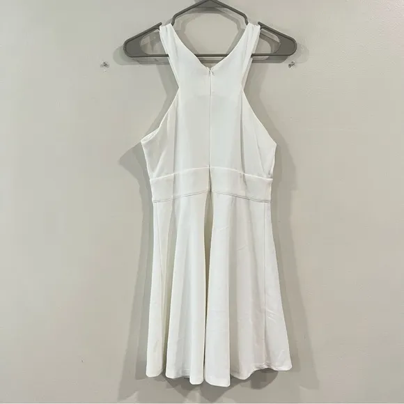 Lulus So Sophisticated White Cutout‎ Skater Dress MEDIUM - Image 6