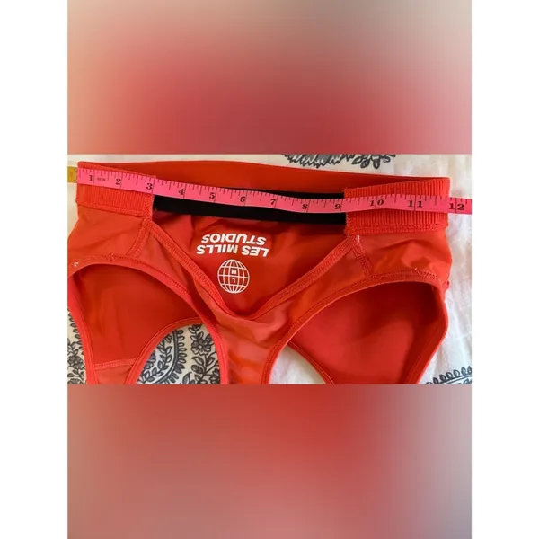 Les Mills Red Orange Racerback Padded Sports Bra - Image 6