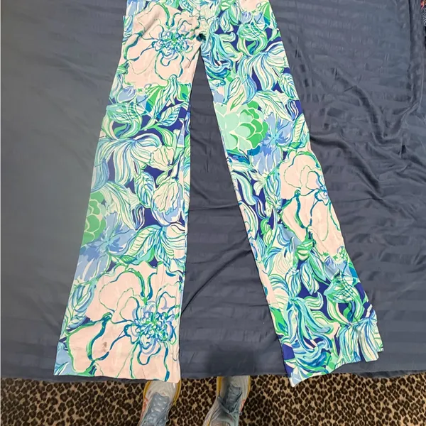 Lilly Pulitzer Georgia may Palazzo pant in party thyme sz xxs - Image 3