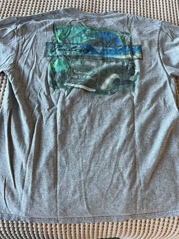 Delta Pro Weight gray cotton t-shirt with black vintage car graphic, size L #automotive - Image 2