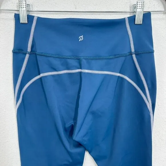 Peloton Women's Size Medium 7/8 Leggings Running Spinning Cycling Blue Logo‎ - Image 6