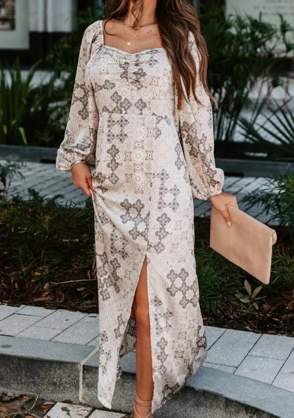 VICI | Reyna Printed Slit Maxi Dress - Image 4