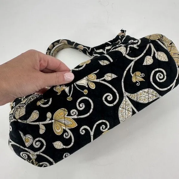 Vera Bradley Sherry Mini Tote in‎ Yellow Bird Quilted Black & Yellow Handbag - Image 9