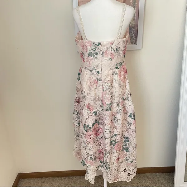 Red Dress Boutique Just Me Flirt For Fun Crochet Floral Midi Dress in Medium - Image 5