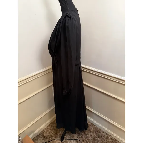 Vintage Ursula of Switzerland Black Georgette Crossover Evening Gown Midi Dress - Image 6