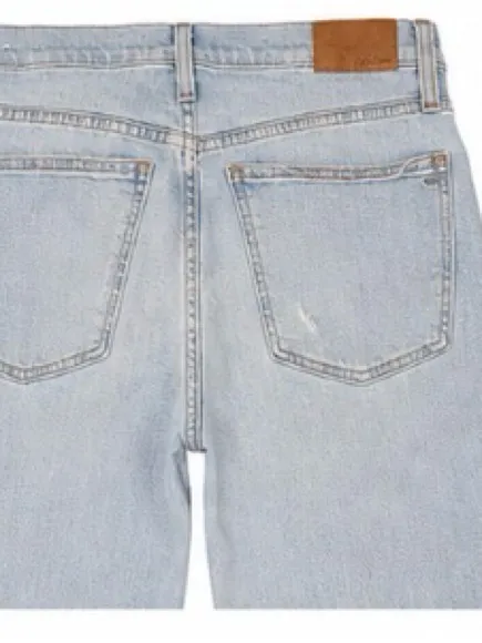 Madewell high rise light wash distressed straight leg jeans size 28 - Image 3