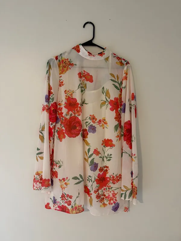 Lulus Floral Long Sleeve Mini Dress - Image 2