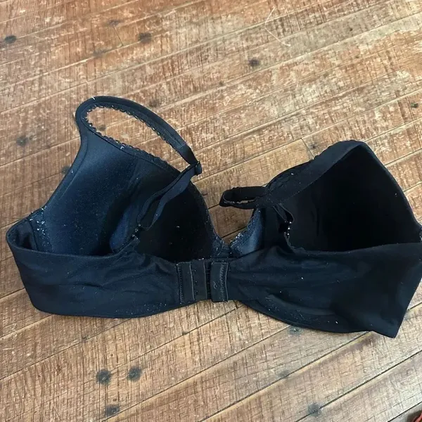 Victoria’s Secret black satiny lined Demi 36DD sexy bra - Image 2