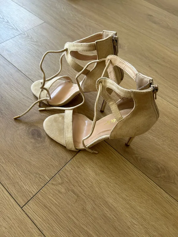 Lulu's Beige Lace-Up Heels - Image 2