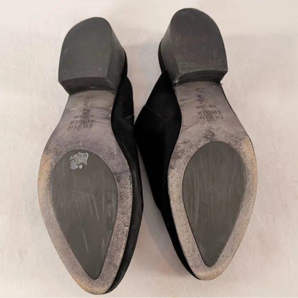 Eileen Fisher Sylvia Suede Block Heel Slip On Mules in Black Size‎ 9 - Image 7