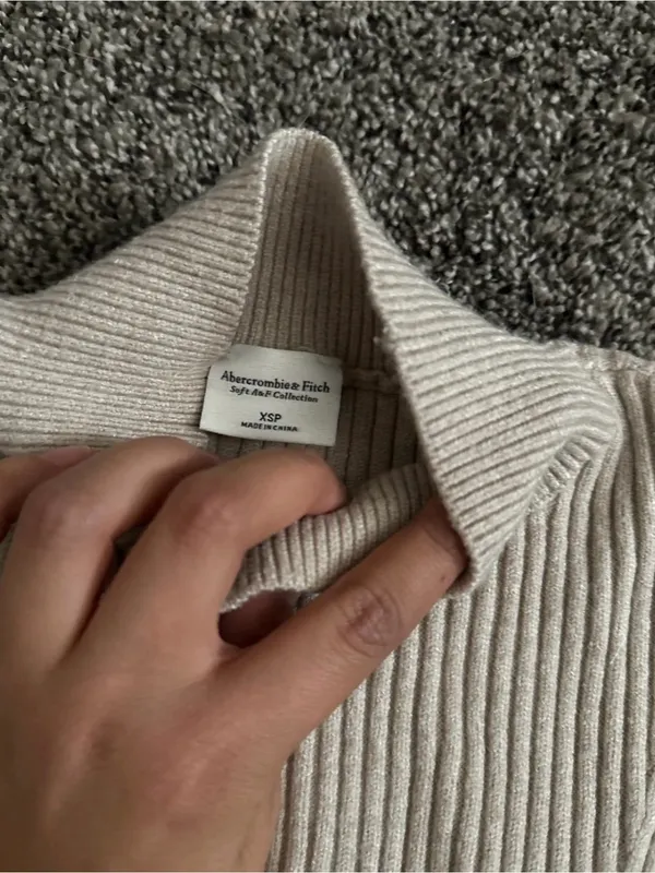 Abercrombie & Fitch Cream Ribbed Knit Dress Size XS 0103 - Image 2