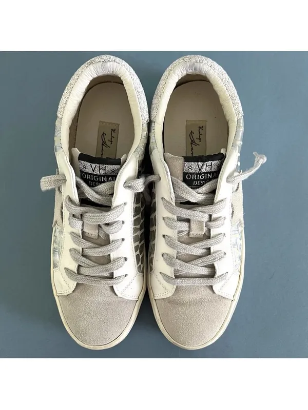 Vintage Havana Ingrid Low Top Sneakers Wild Croc Silver Metallic Fashion Size 8‎ - Image 7