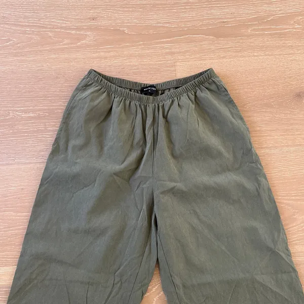 White Fox Wide Leg Pants More To Come Size S Green - Image 2