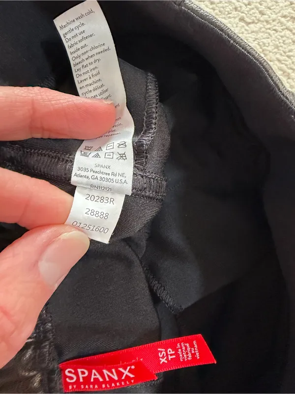 SPANX Leather-Like High Rise Jogger Pants Black Size XS 20283R - Image 6