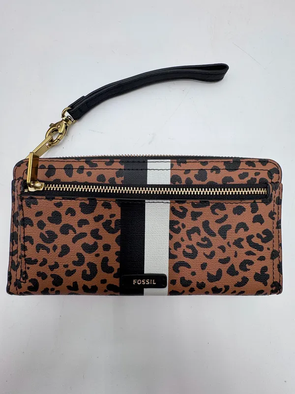 Fossil Leopard Print Satchel Crossbody Bag Wallet Card Holder Matching Set - Image 7