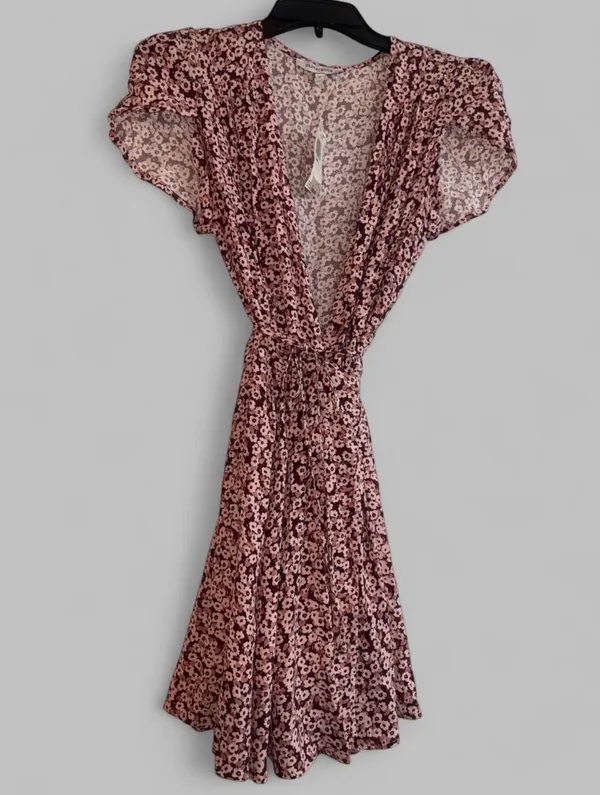 NEW Size S Floral Wrap Dress in Dusty Rose - Image 5