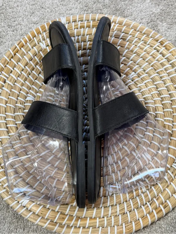 L.L. Bean Women’s Leather Sandals Slip On in Black 10 - Image 6