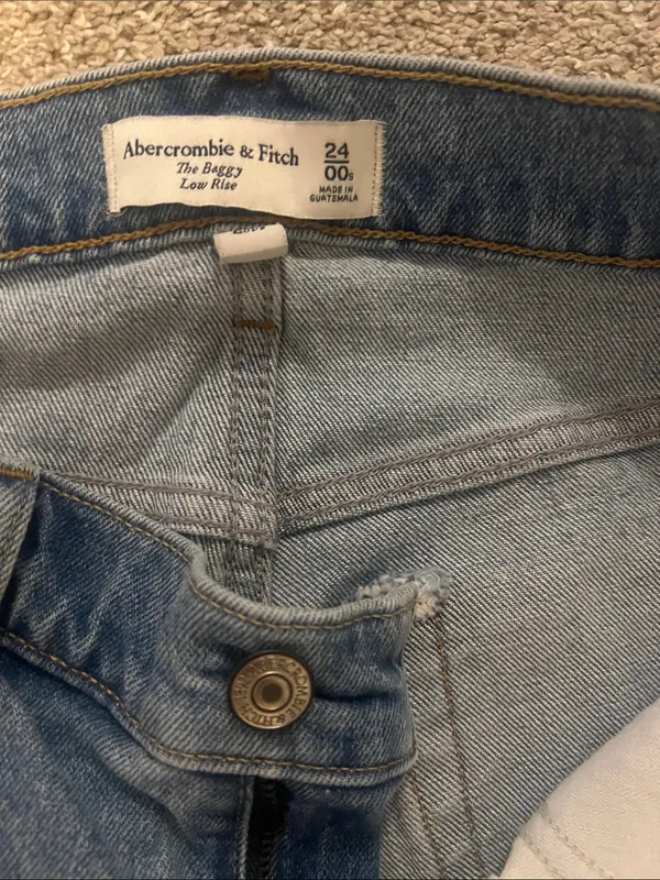 Abercrombie & Fitch Light Blue Boyfriend Jeans with Wide Cuff - Image 2