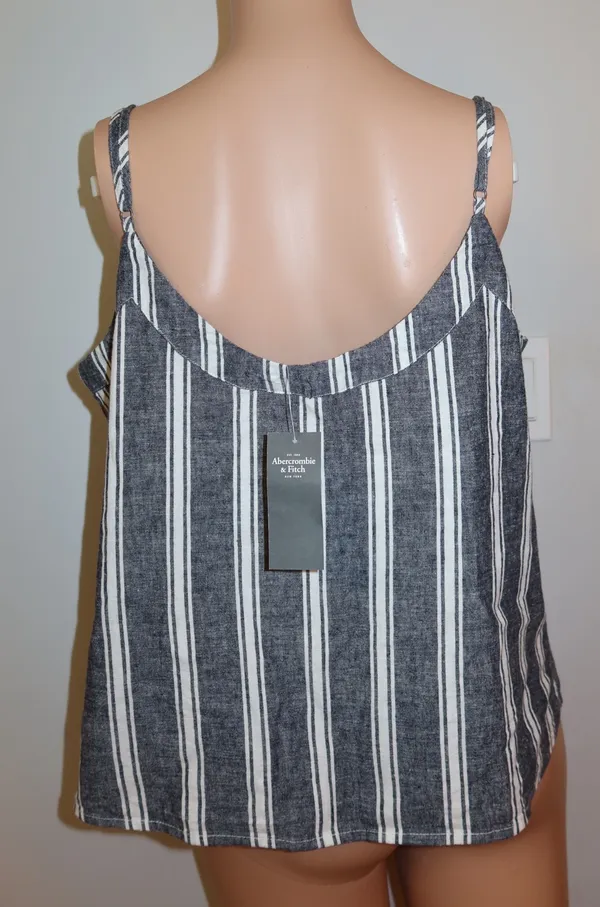Abercrombie Striped Tank Top Button Front - Image 2