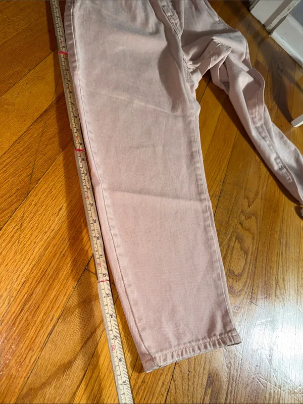 Zara Pale Pink Drawstring Paperbag Waist Chinos - Image 8