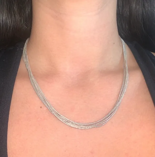 Silver Layered Necklace - Image 2