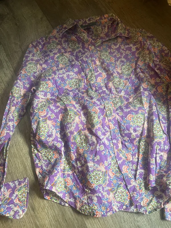 Lauren Ralph Lauren vintage purple paisley top size‎ M - Image 4