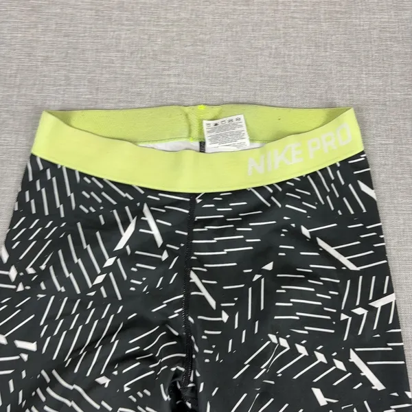Nike‎ Pro Leggings Womens M Black Geometric Capri Compression Yoga Gym Pants - Image 4