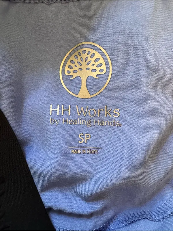 Women's Healing Hands Rachel 7-pocket Cecil Blue Scrub Pants Size Petite Small - Image 6