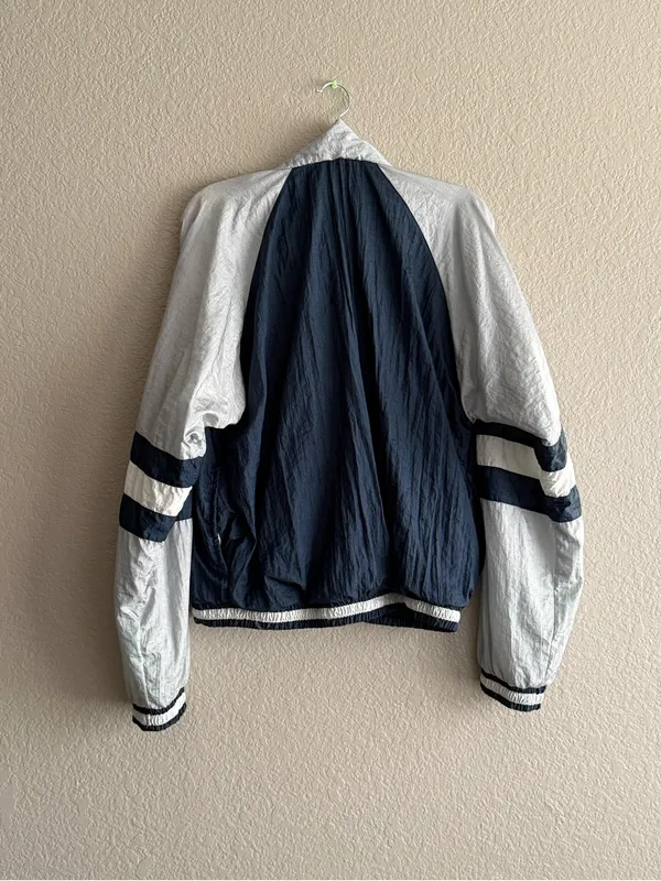 Vintage Locker Line Dallas Cowboys Windbreaker Jacket Navy White L NFL - Image 8