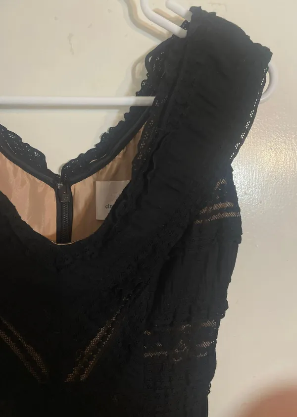 Black Lace Mini Dress - Image 9