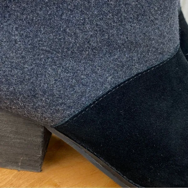 Toms Leila Bootie Ankle Boot Wool Suede Colorblock Gray‎ Black 7.5 - Image 7