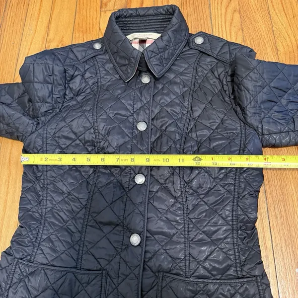 Burberry Brit Kencott Diamond Quilted Black Snap Close Nova Check Lined Jacket‎ - Image 9