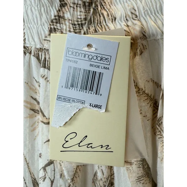 Elan Maxi Skirt Women XL Beige Lima Leaf Print Tiered Boho TP4152 New - Image 7