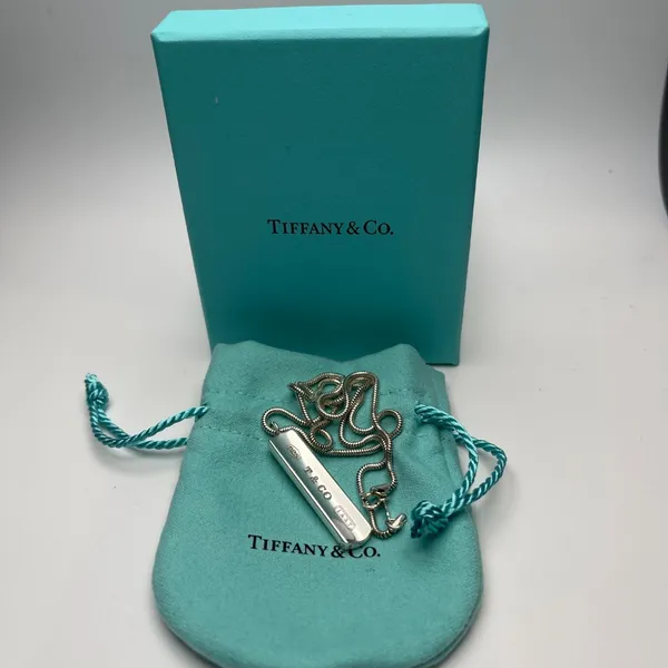 Tiffany & Co. 1837 Bar Pendant Necklace in 925 Sterling Silver - 18" - Preowned - Image 6